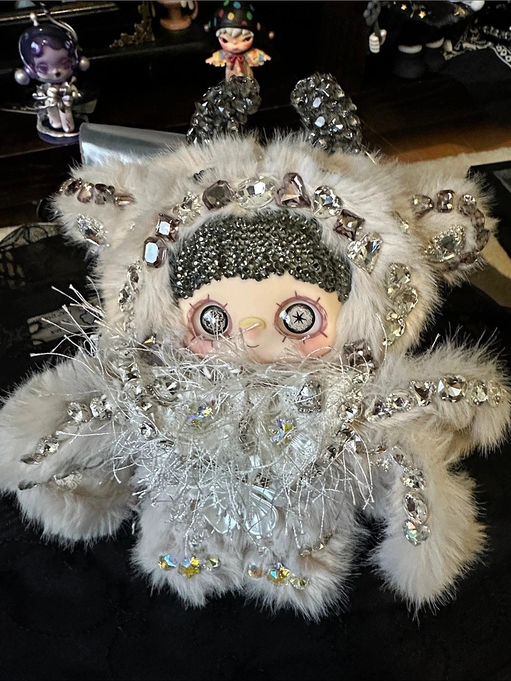 Pop Mart Maymei Embellished Plush Figure in White & silver